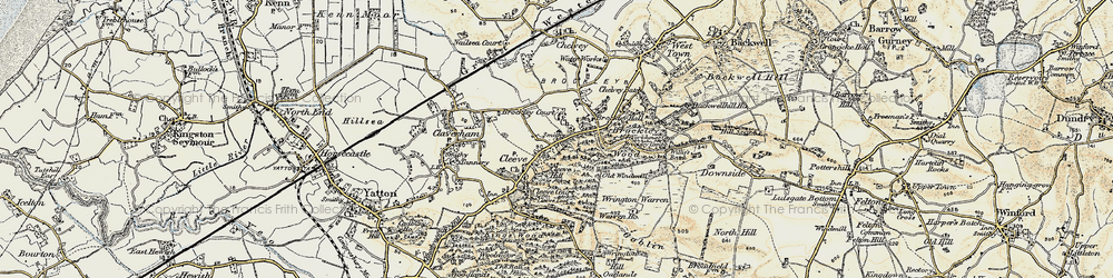 Old map of Cleeve in 1899