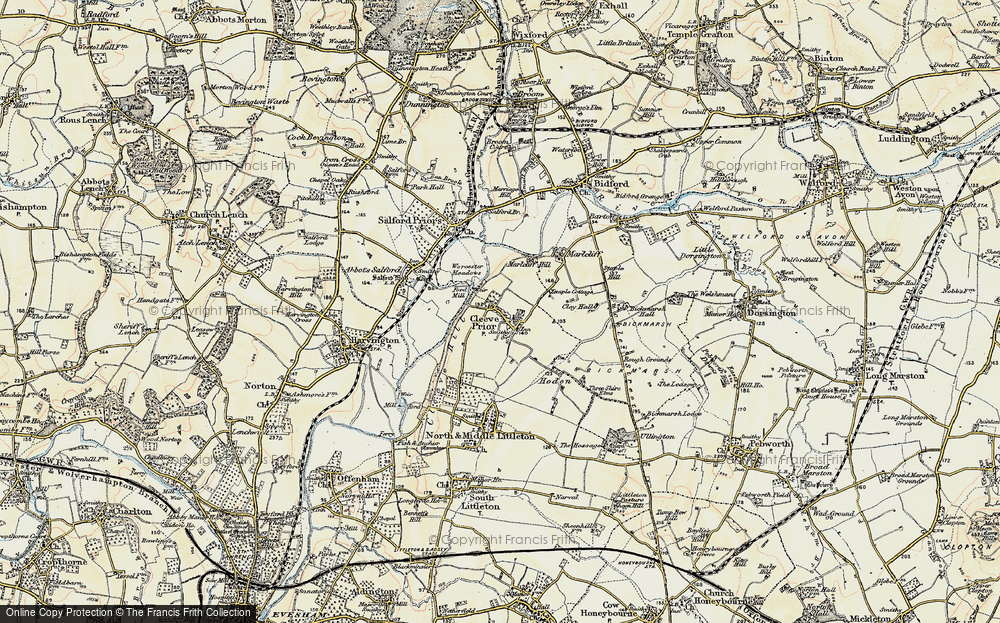 Old Map of Cleeve Prior, 1899-1901 in 1899-1901