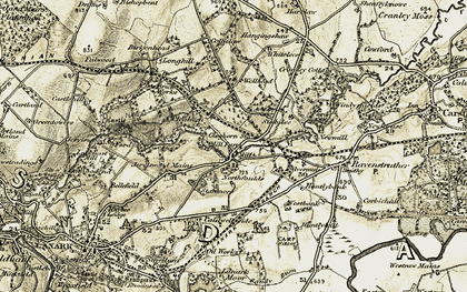 Old map of Cleghorn in 1904-1905