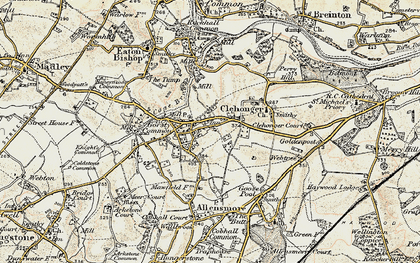 Old map of Clehonger in 1900-1901