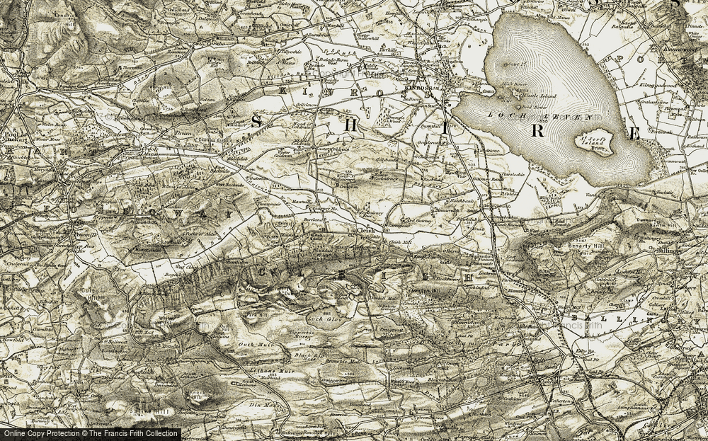 Old Map of Historic Map covering Wood of Coldrain in 1904-1908