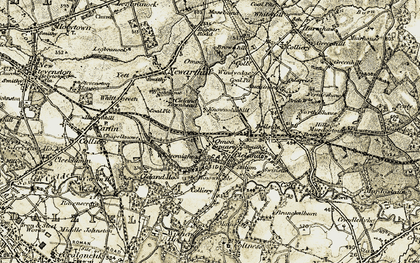 Old map of Cleland in 1904-1905