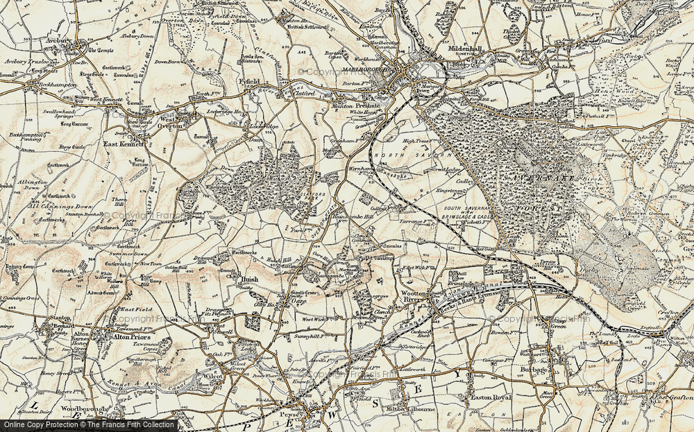 Old Map of Clench Common, 1897-1899 in 1897-1899