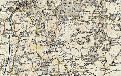 Old map of Clencher's Mill in 1899-1901