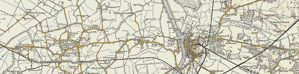 Old map of Clenchwarton in 1901-1902