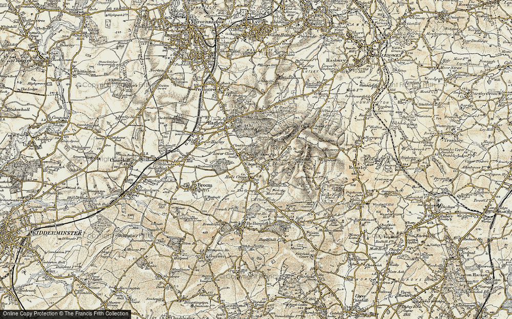 Old Map of Historic Map covering Adam's Hill in 1901-1902