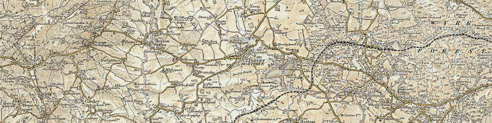 Old map of Cleobury Mortimer in 1901-1902