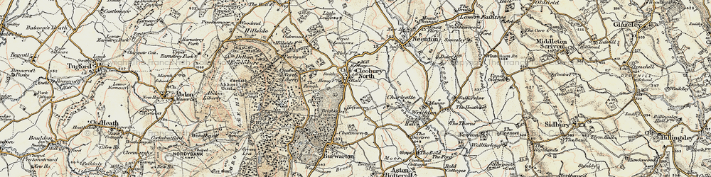 Old map of Cleobury North in 1902