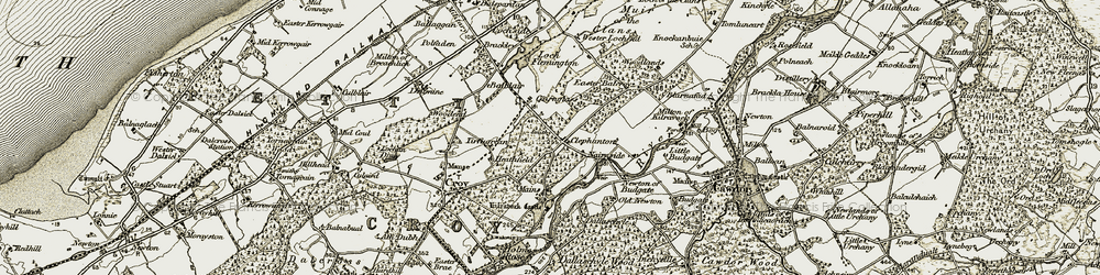 Old map of Clephanton in 1911-1912