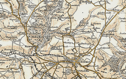 Old map of Boconnion in 1900