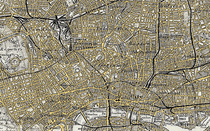 Old map of Clerkenwell in 1897-1902