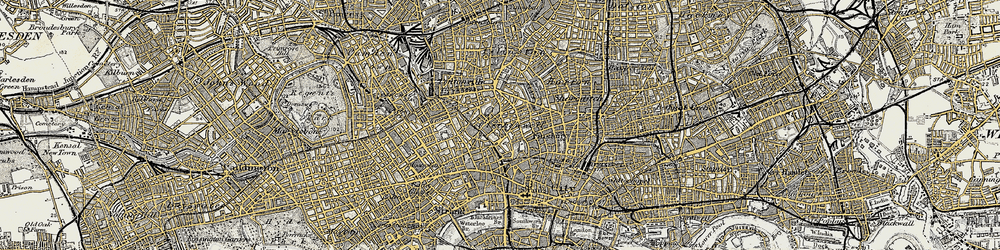 Old map of Clerkenwell in 1897-1902