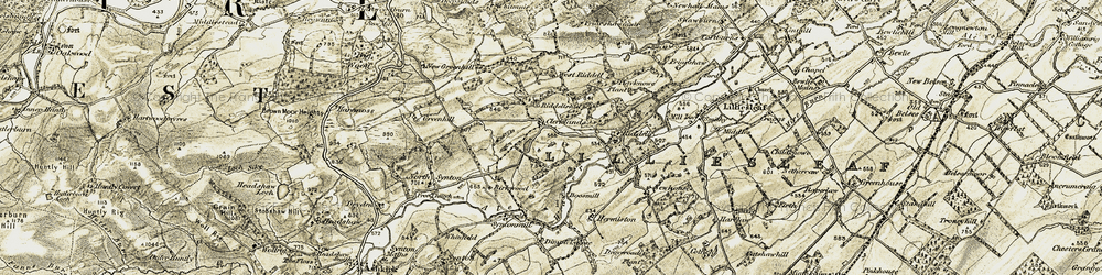 Old map of Clerklands in 1901-1904