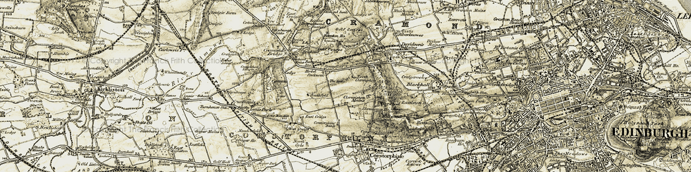 Old map of Clermiston in 1903-1906