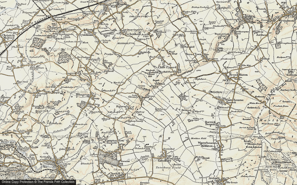 Old Map of Historic Map covering Woohill Village in 1898-1899