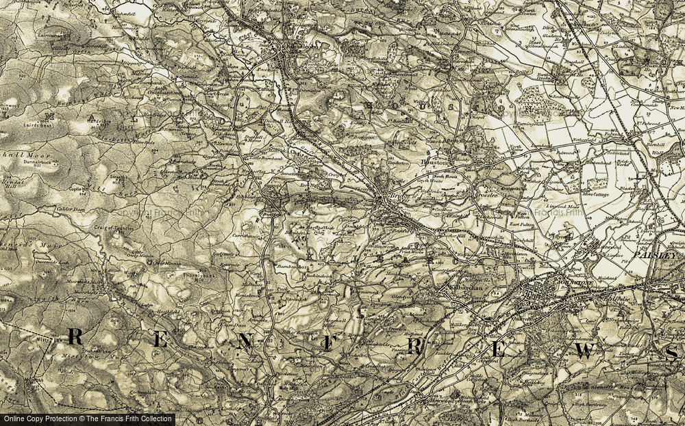 Old Map of Historic Map covering Lawmarnock in 1905-1906