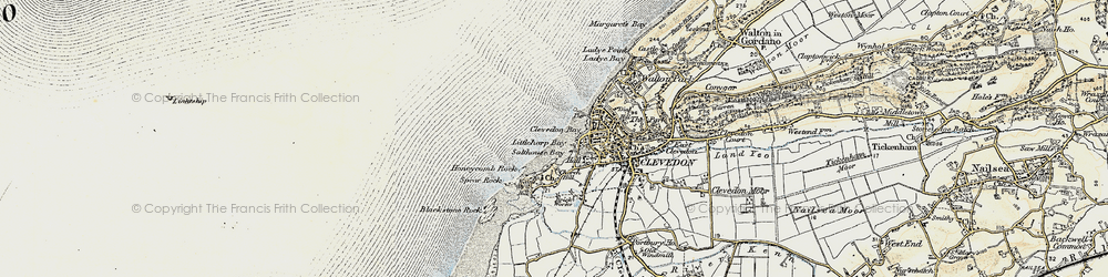 Old map of Clevedon in 1899