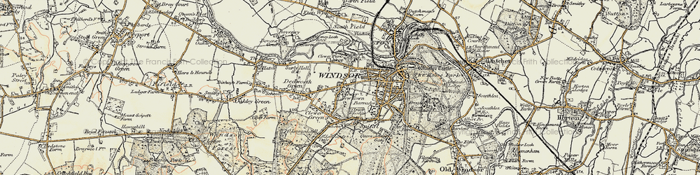 Old map of Clewer New Town in 1897-1909