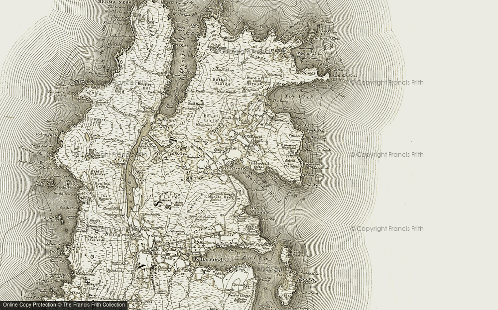Old Map of Historic Map covering Wick of Hagdale in 1912