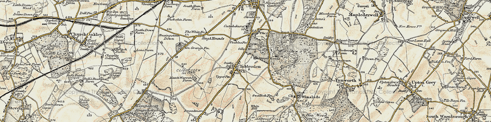 Old map of Cliddesden in 1897-1900