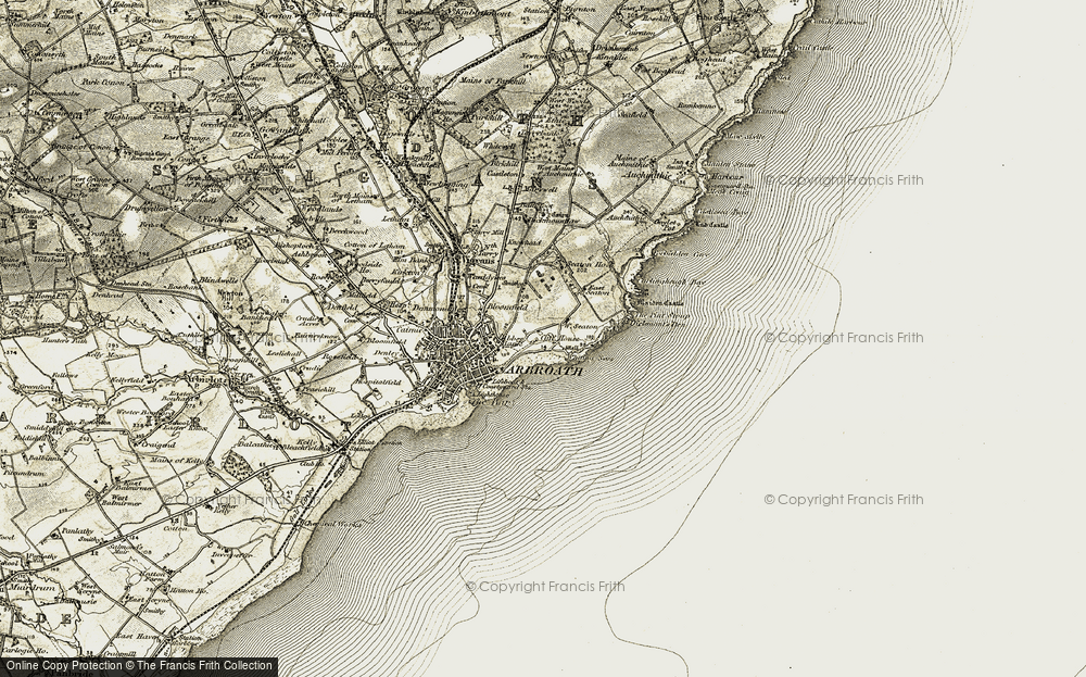 Old Map of Historic Map covering West Seaton in 1907-1908