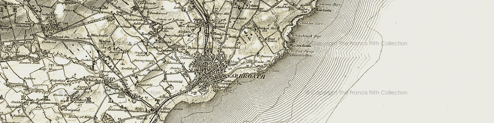 Old map of Cliffburn in 1907-1908