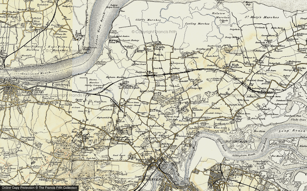 Old Map of Cliffe Woods, 1897-1898 in 1897-1898