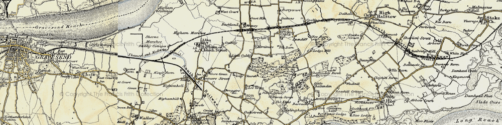 Old map of Cliffe Woods in 1897-1898