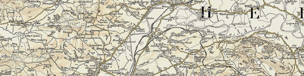 Old map of Clifford in 1900-1902