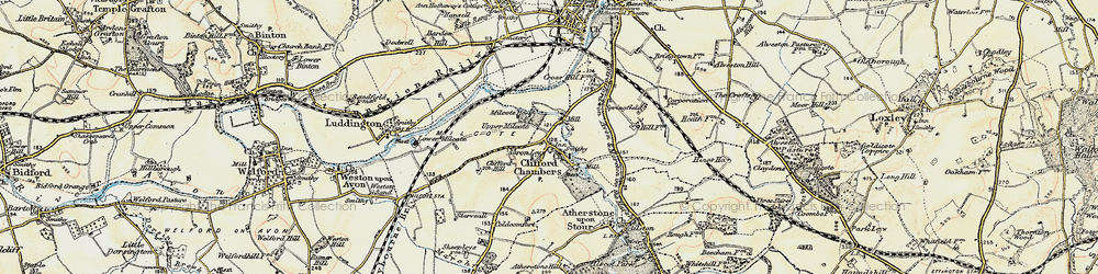 Old map of Clifford Chambers in 1899-1901