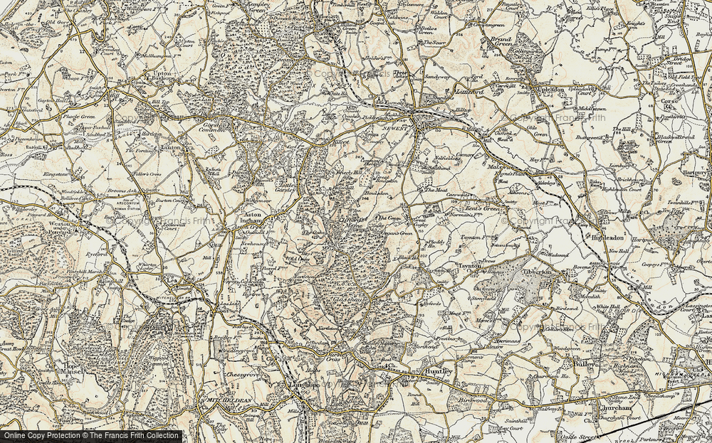 Old Map of Historic Map covering Woodgate in 1899-1900