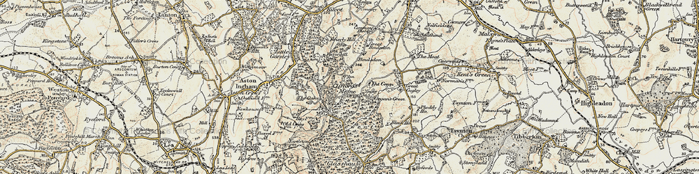 Old map of Woodgate in 1899-1900