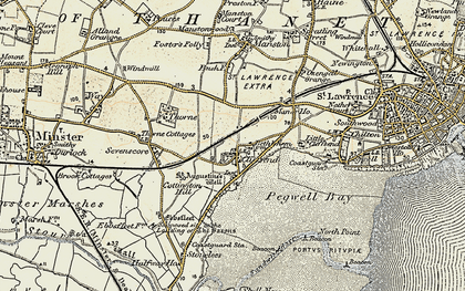 Old map of Ebbsfleet in 1898-1899