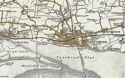 Old map of Clifftown in 1897-1898
