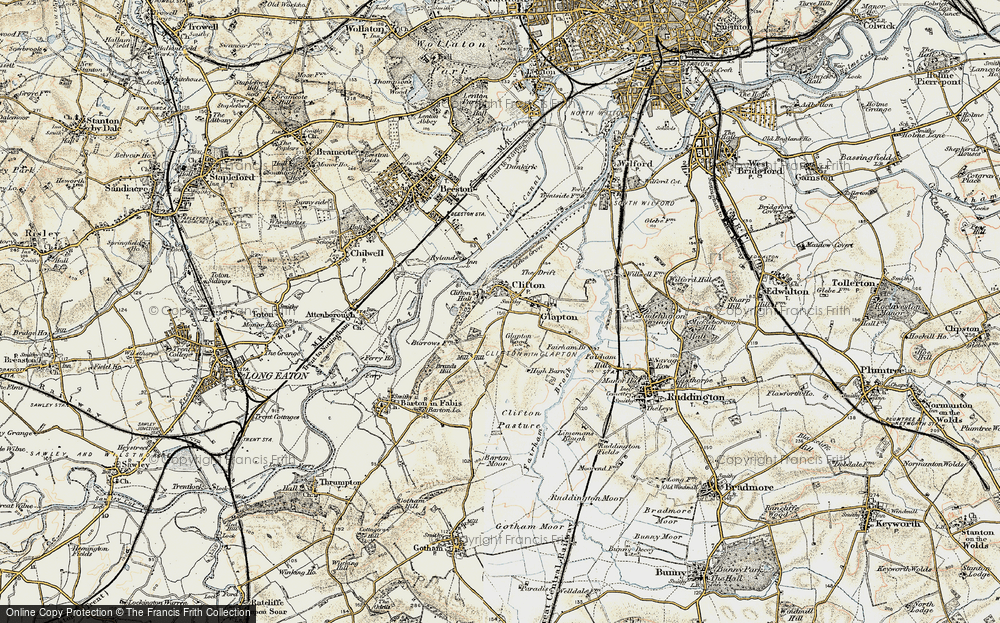 Old Map of Historic Map covering Brands Hill in 1902-1903