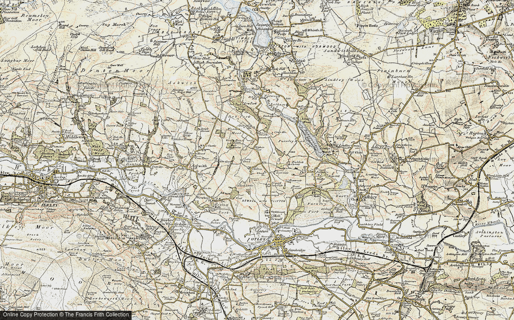 Old Map of Historic Map covering Weston Moor in 1903-1904
