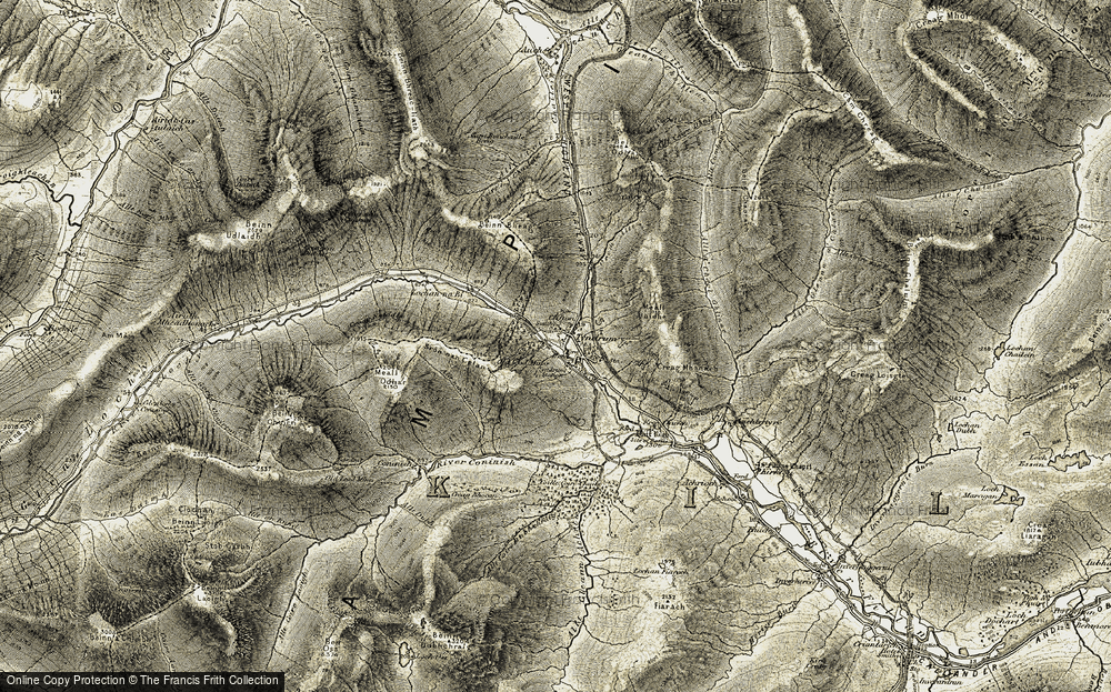 Old Map of Historic Map covering Allt nan Sae in 1906