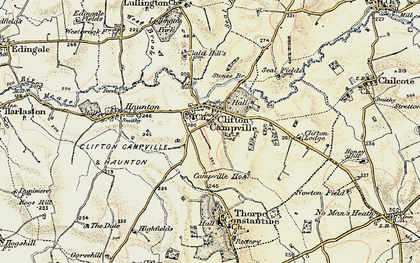 Old map of Clifton Campville in 1902