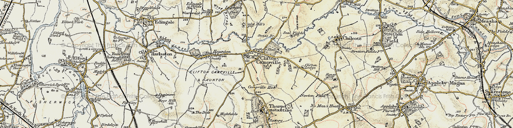 Old map of Clifton Campville in 1902