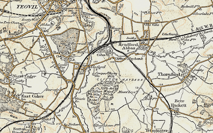 Old map of Clifton Maybank in 1899