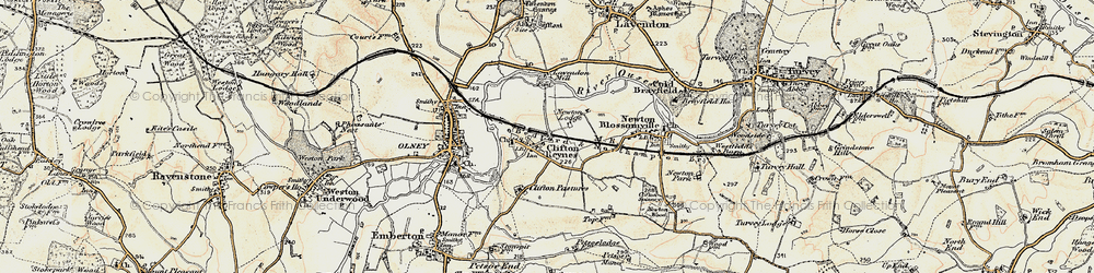 Old map of Clifton Reynes in 1898-1901