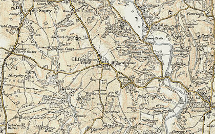 Old map of Clifton upon Teme in 1899-1902