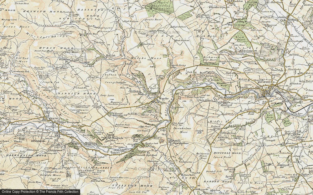 Old Map of Historic Map covering Bushy Park in 1904