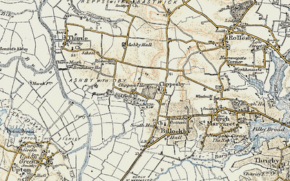 Old map of Clippesby in 1901-1902