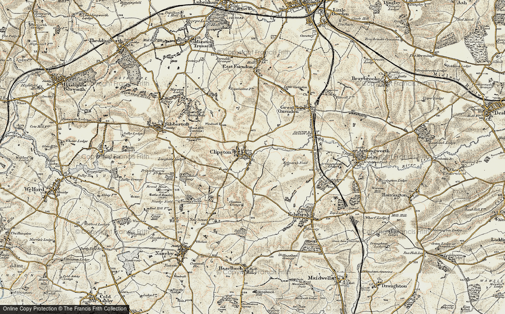 Old Map of Clipston, 1901-1902 in 1901-1902