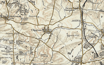 Old map of Clipston in 1901-1902