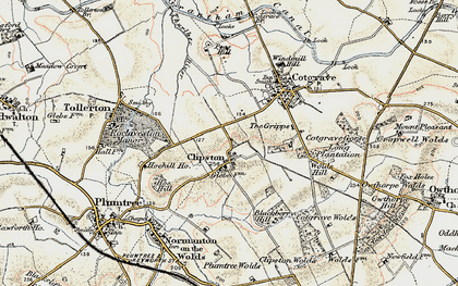 Old map of Clipston in 1902-1903