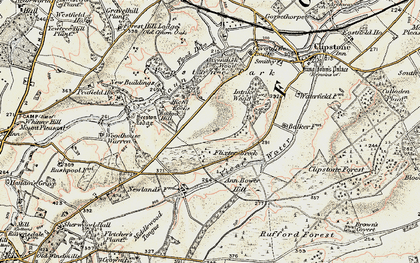 Old map of Clipstone in 1902-1903