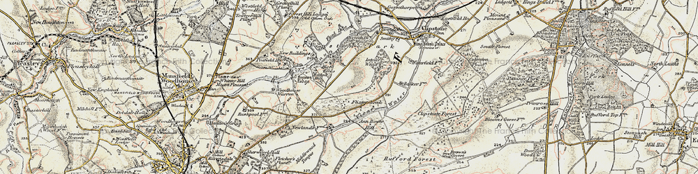 Old map of Clipstone in 1902-1903