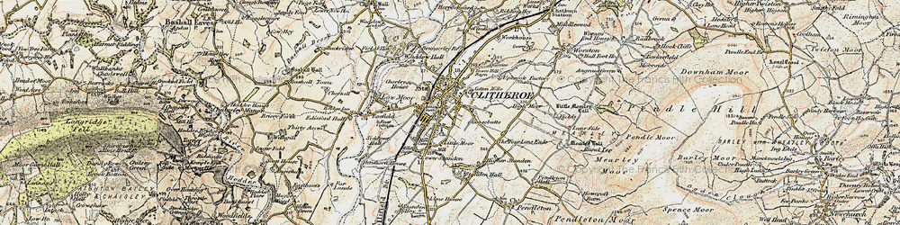 Old map of Clitheroe in 1903-1904
